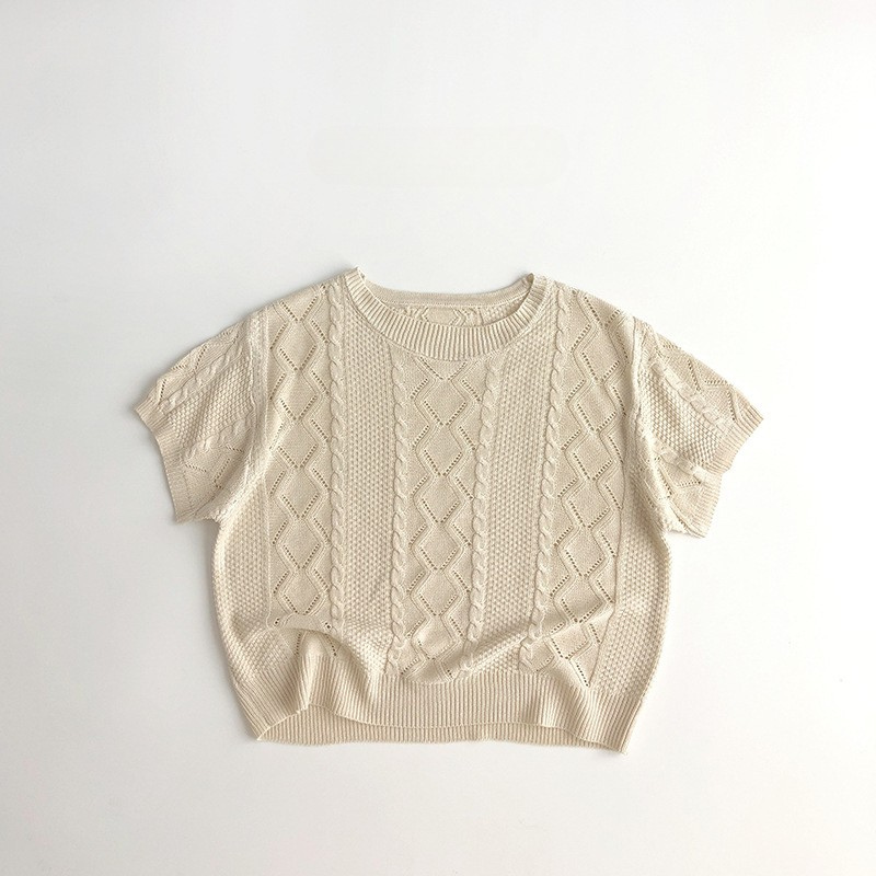 ケーブル編みニットTシャツ