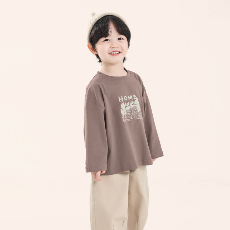 家イラスト長袖Tシャツ