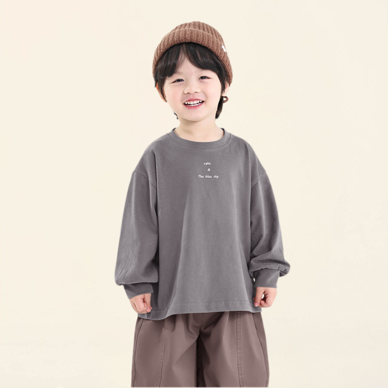 英文プリントクルーネックTシャツ