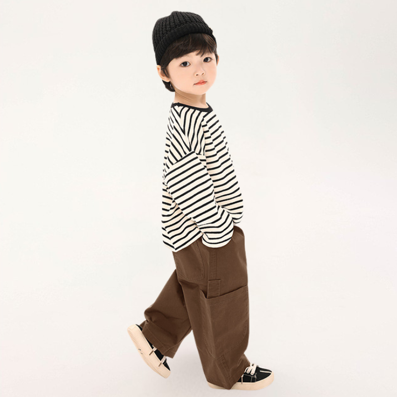 大きめポケット純綿ロングパンツ