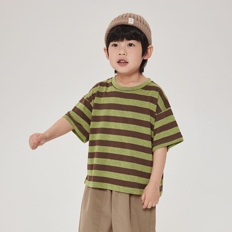 配色リブTシャツ