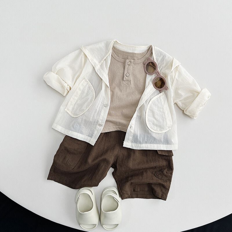 透け素材フーディーシャツ