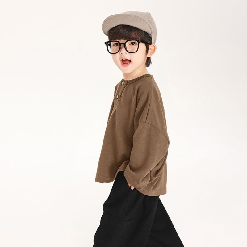 ヘンリーネック長袖Tシャツ