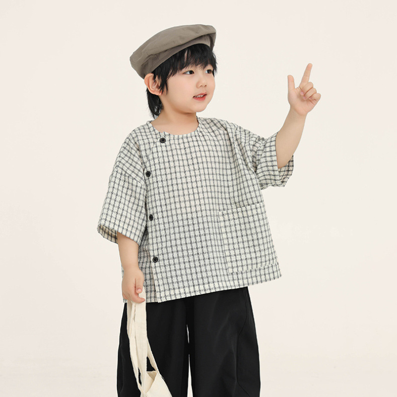 斜め前立てチャックシャツ