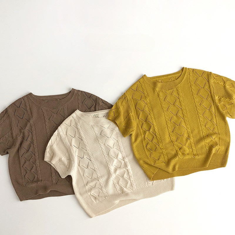 ケーブル編みニットTシャツ
