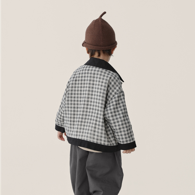 前立てデザインチェックジャケット