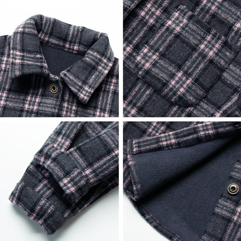チェック裏ボアシャケット