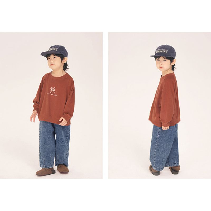 裾タックデニムパンツ