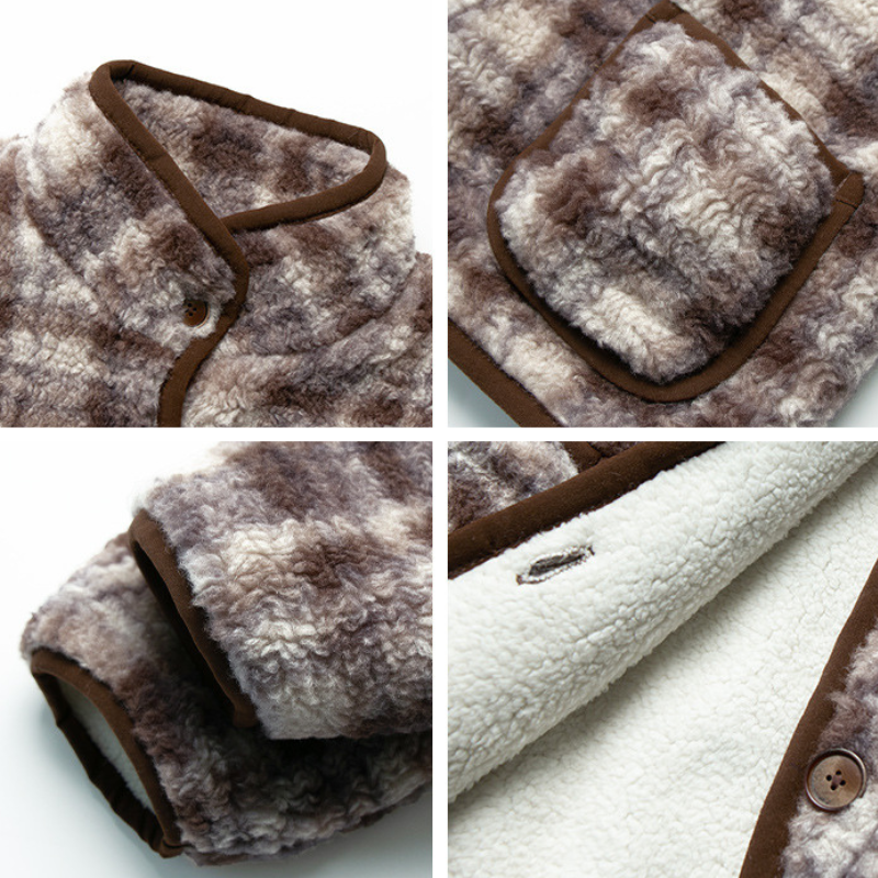 チェックボアコート