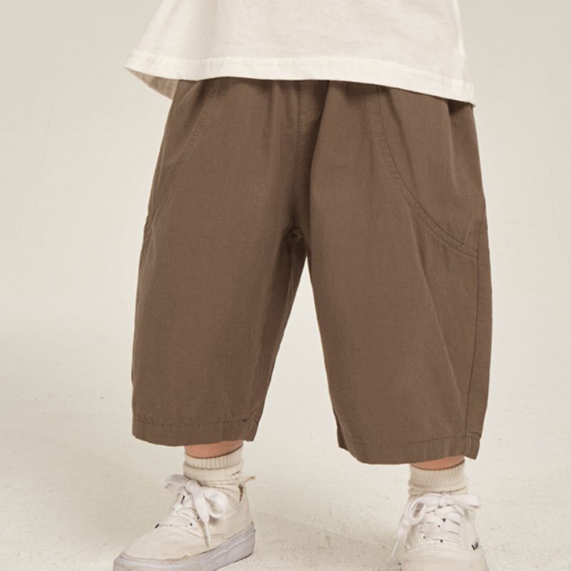シンプル7分丈クロップドパンツ