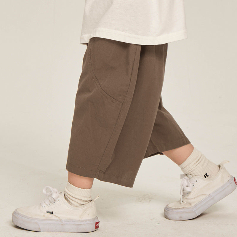 シンプル7分丈クロップドパンツ
