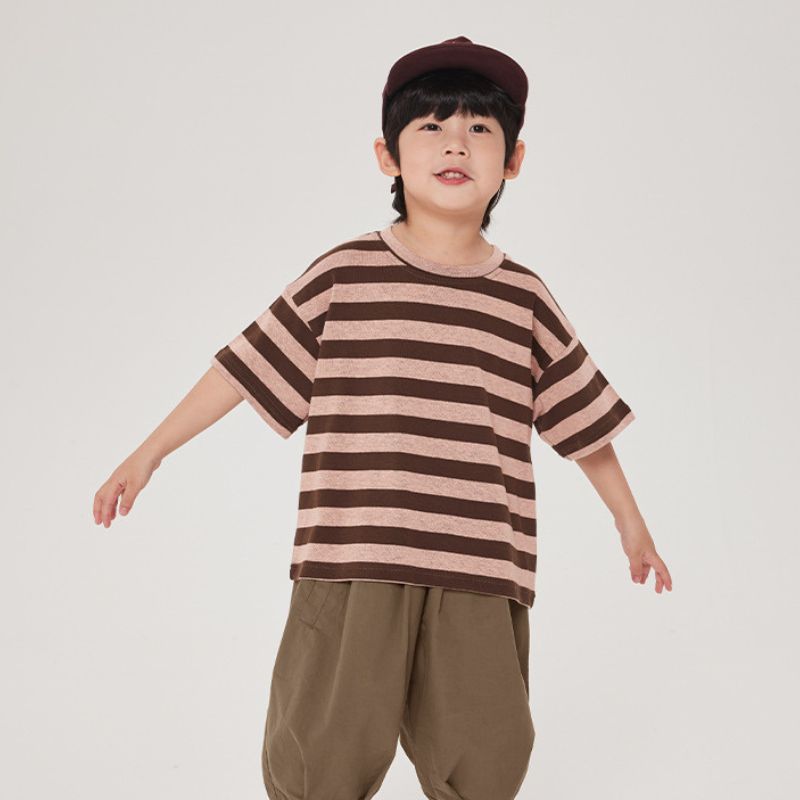 配色リブTシャツ
