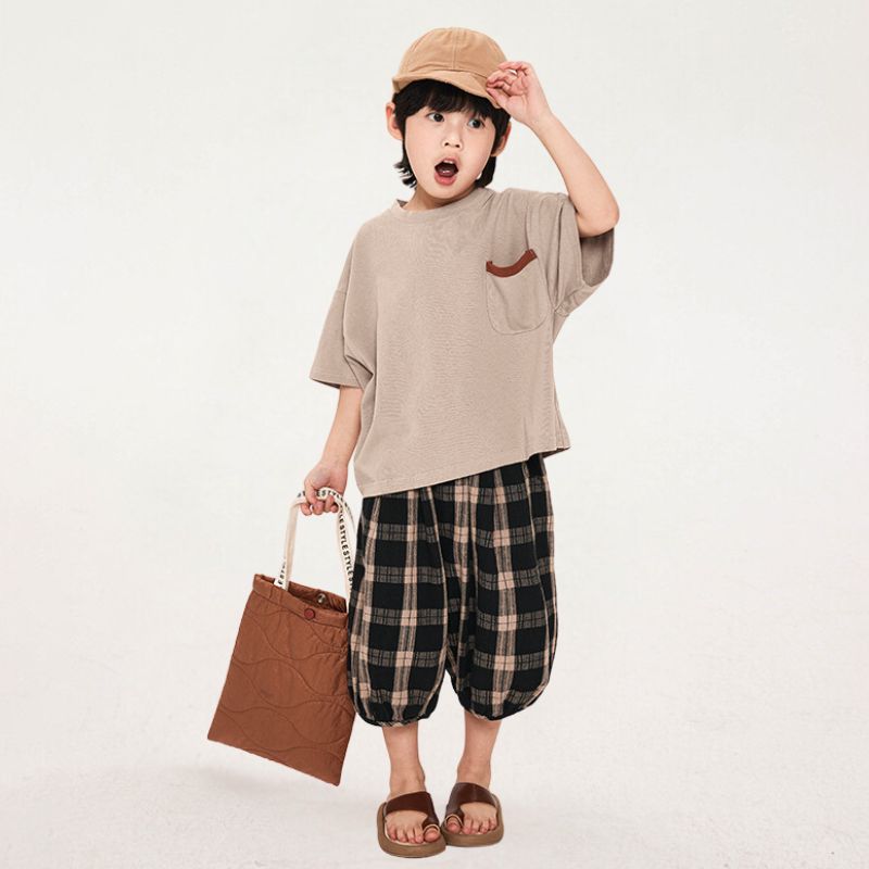 7分丈チェック柄パンツ