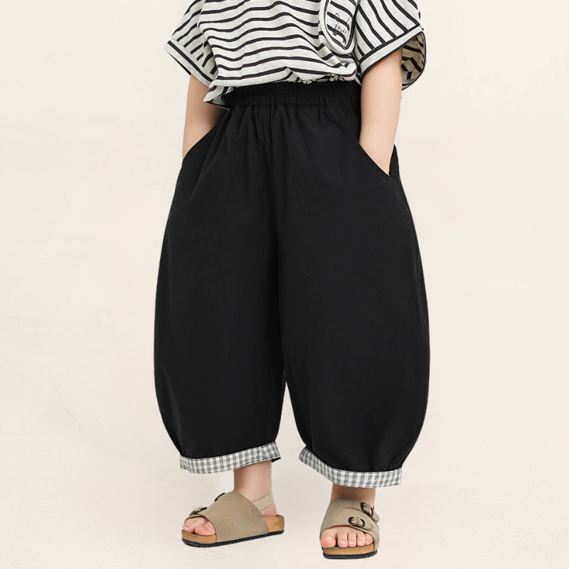 チェックロールアップパンツ