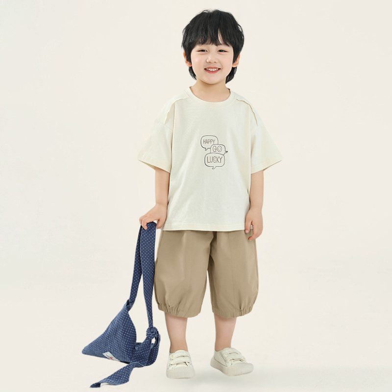 半ゴム仕様無地パンツ