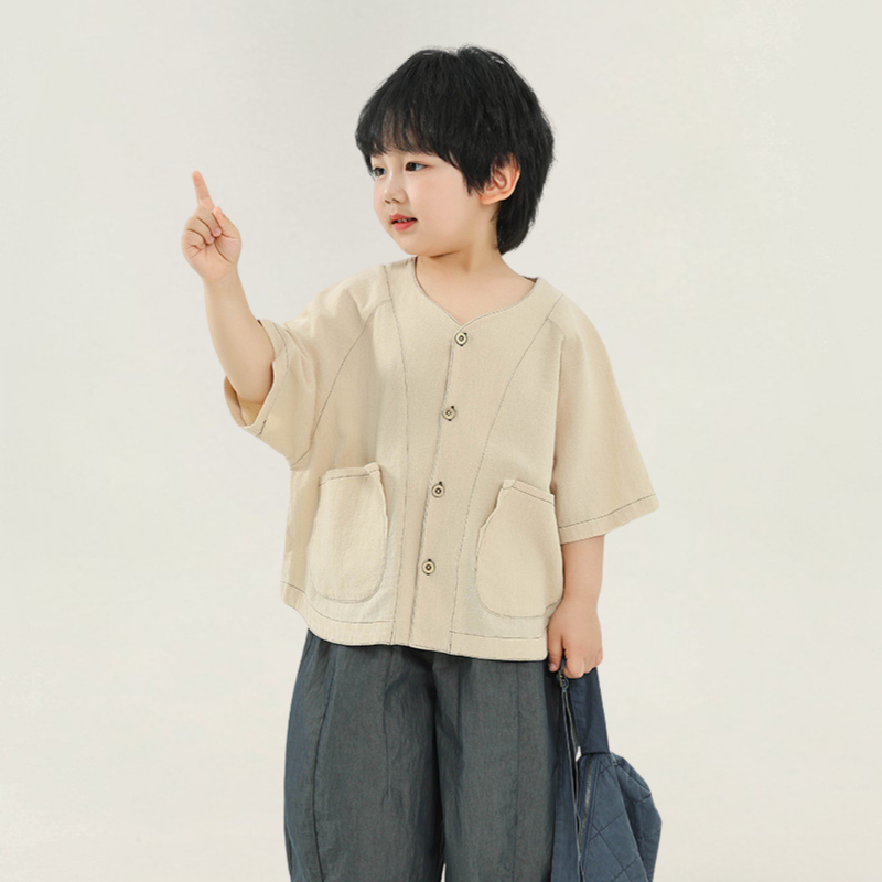 コントラストステッチシャツ
