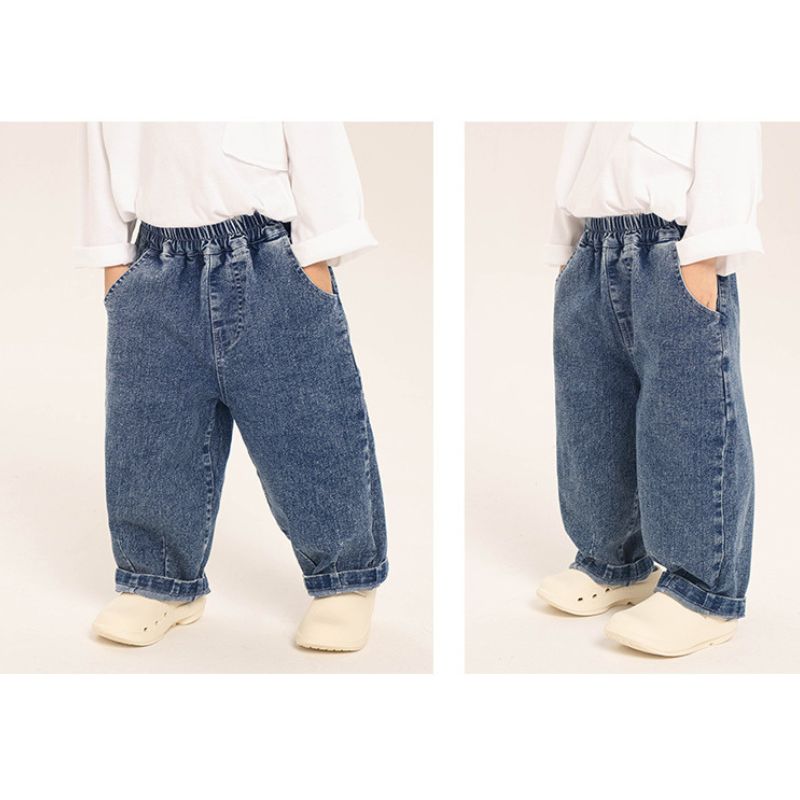 裾タックデニムパンツ