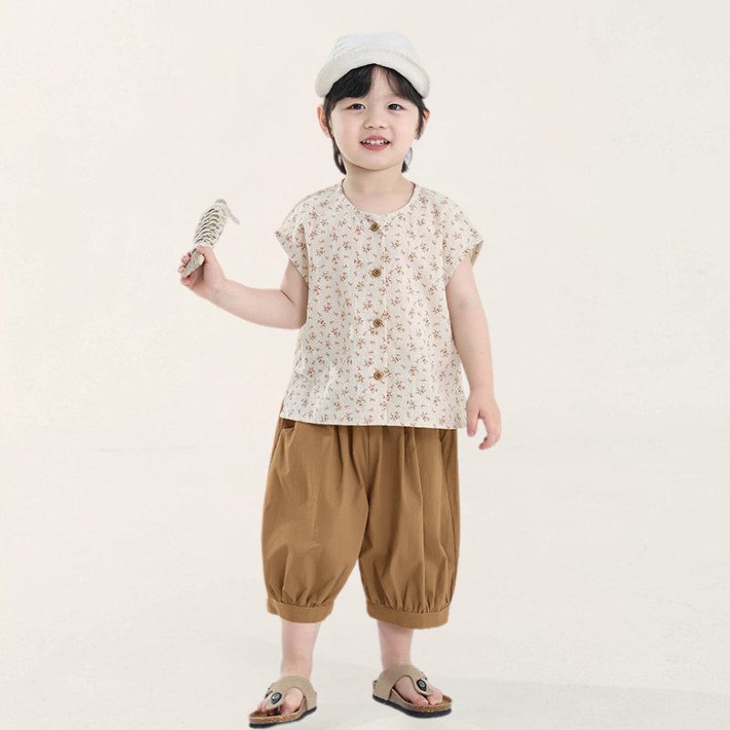 コットン100%七分丈パンツ