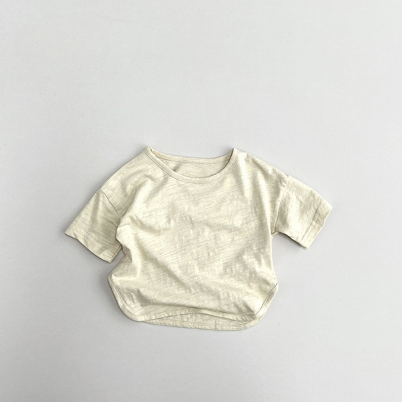 クリーム色クルーネックTシャツ