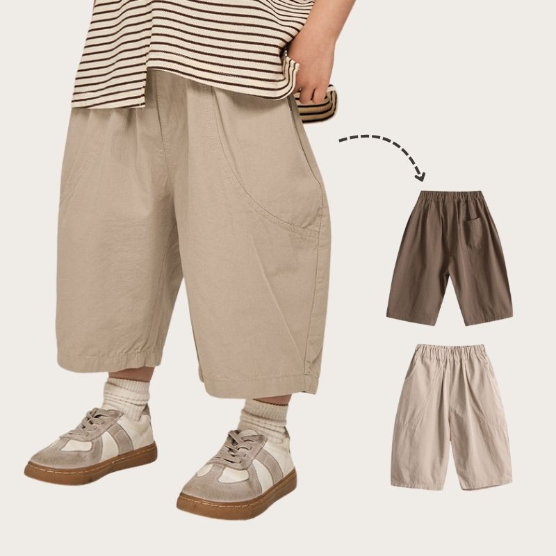 シンプル7分丈クロップドパンツ