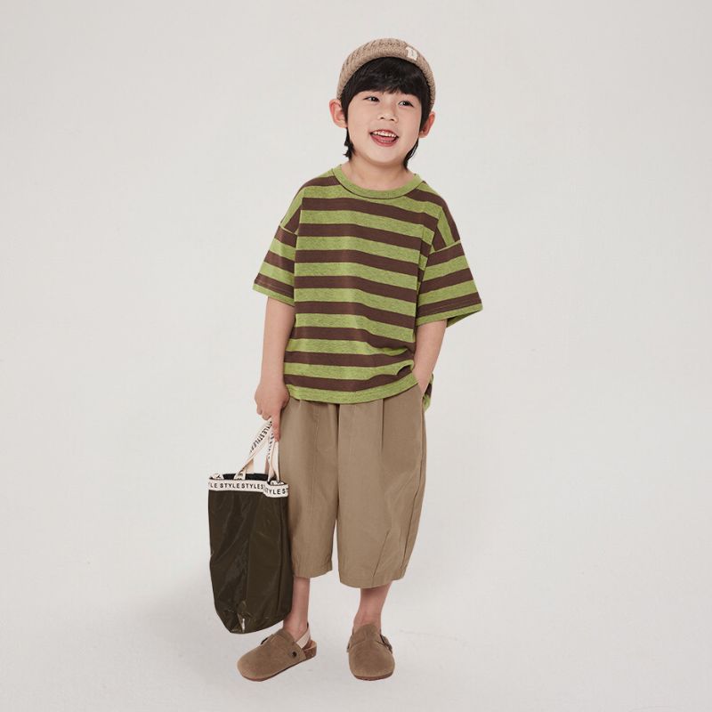 配色リブTシャツ
