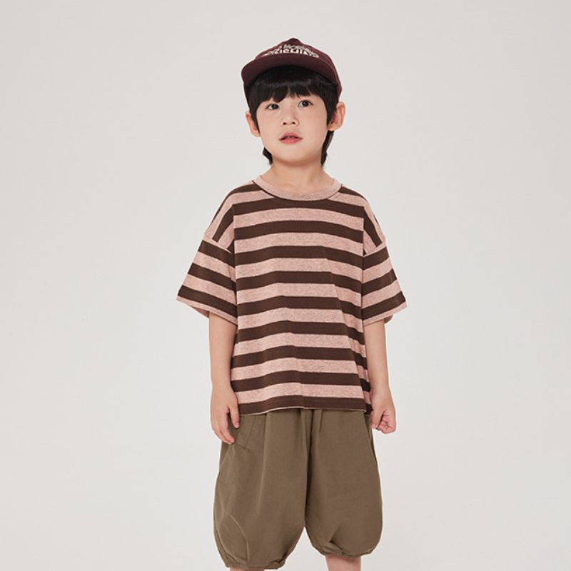 配色リブTシャツ
