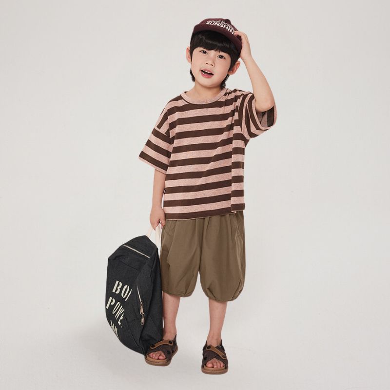 配色リブTシャツ