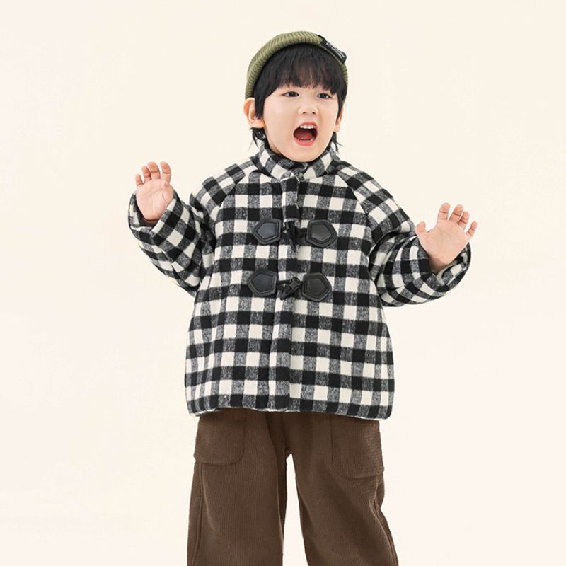 チェック柄ダッフルブルゾン