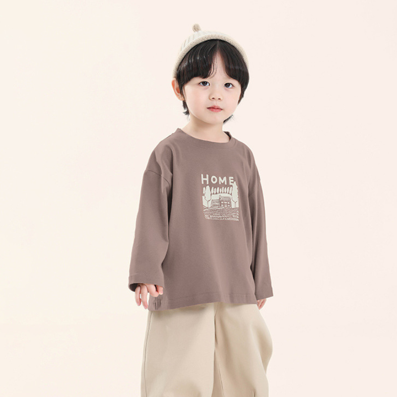 家イラスト長袖Tシャツ