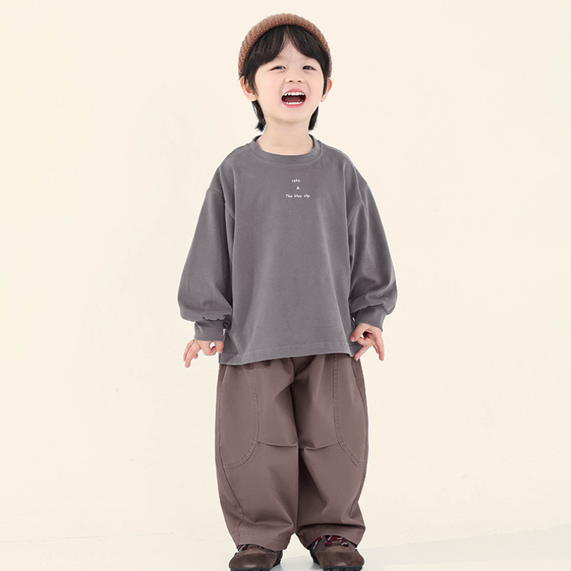 英文プリントクルーネックTシャツ