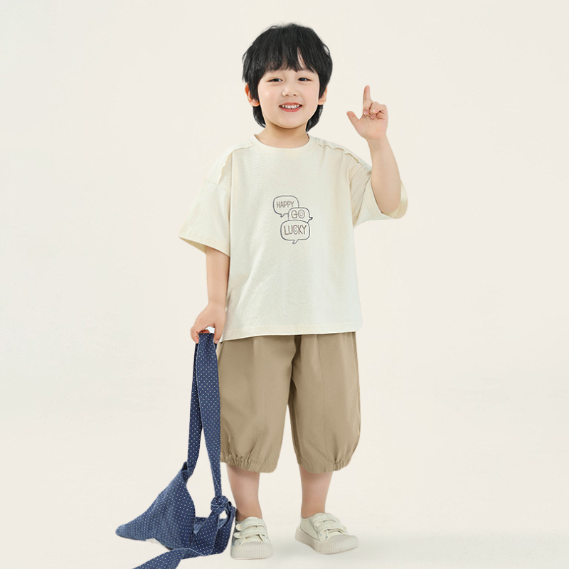 半ゴム仕様無地パンツ