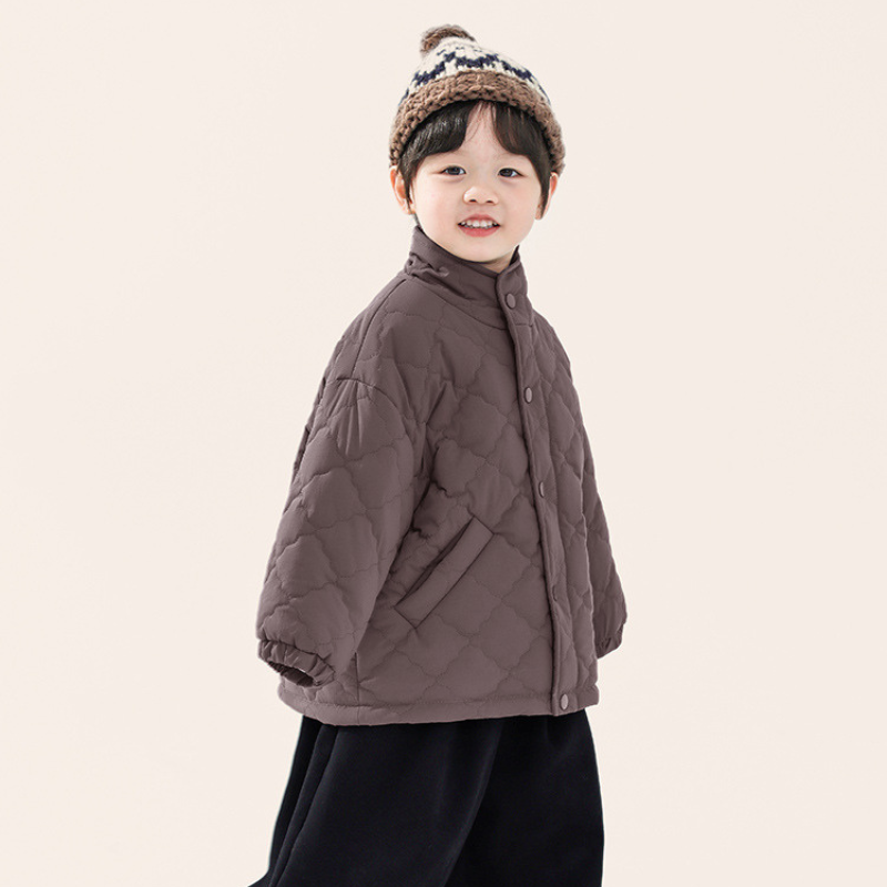 中綿入りスタンドカラーキルティングコート
