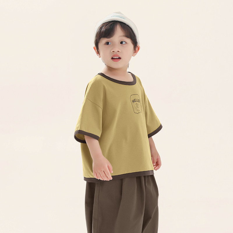 配色パイピングTシャツ