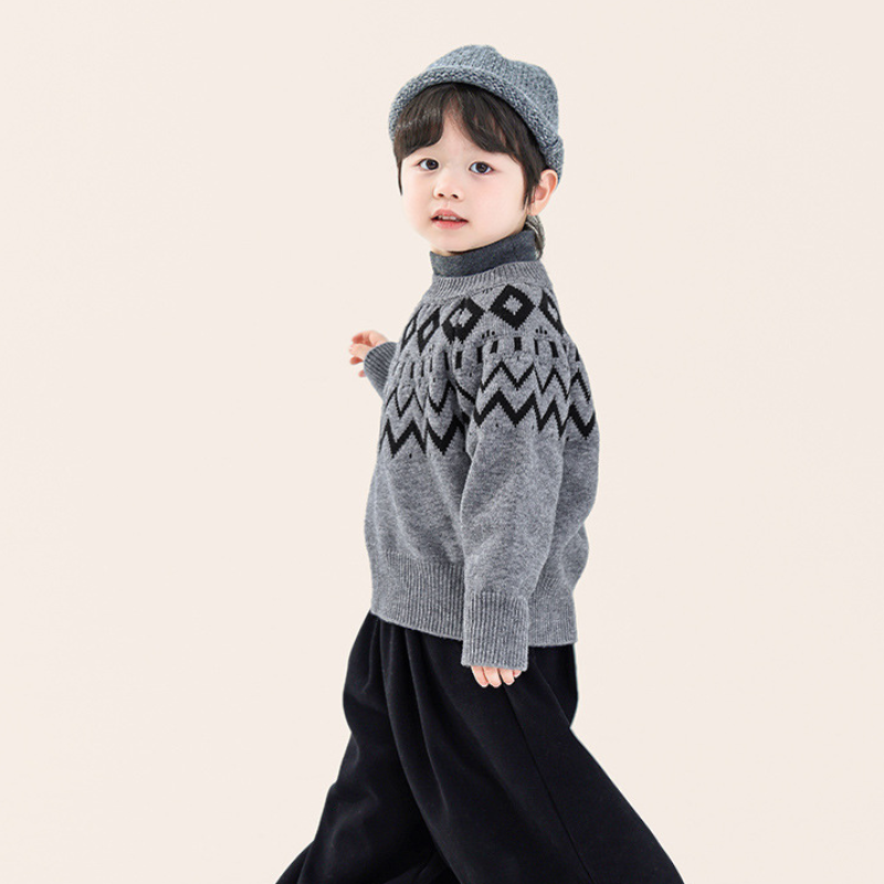 ノルディック柄厚手ニット