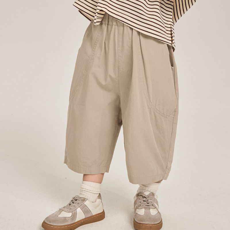 シンプル7分丈クロップドパンツ