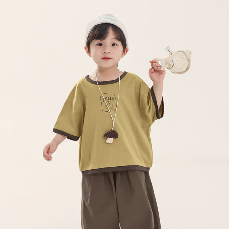 配色パイピングTシャツ