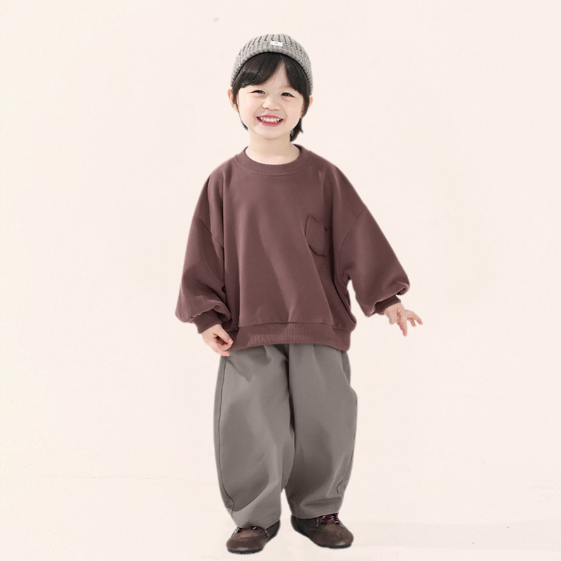 ウエストボタンリラックス純綿パンツ