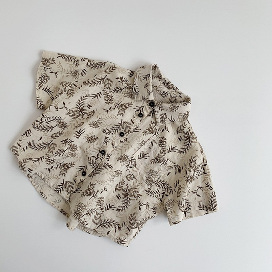 ナチュラルハーブプリントシャツ