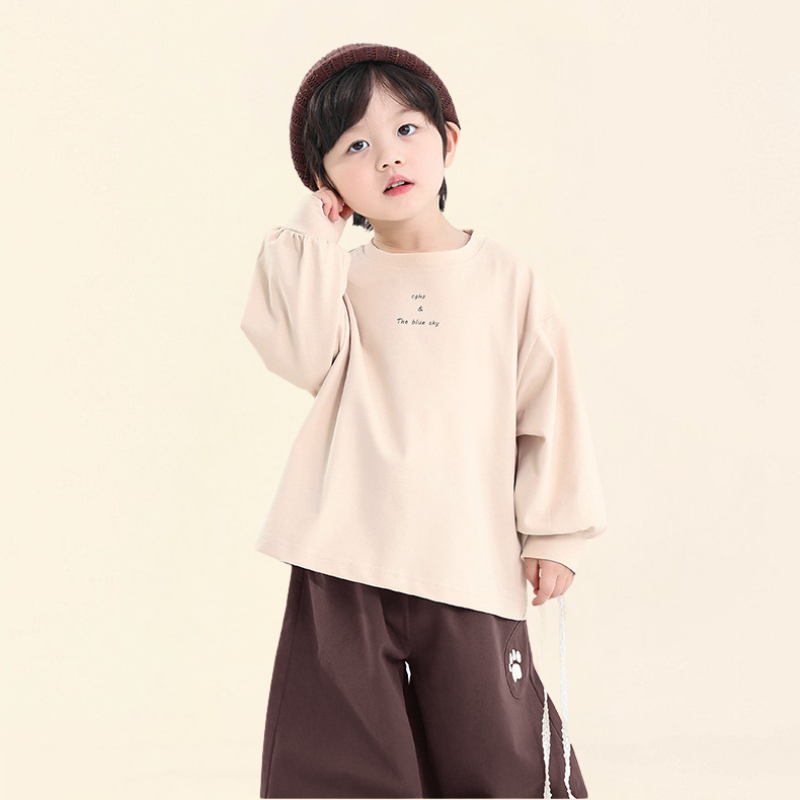 英文プリントクルーネックTシャツ