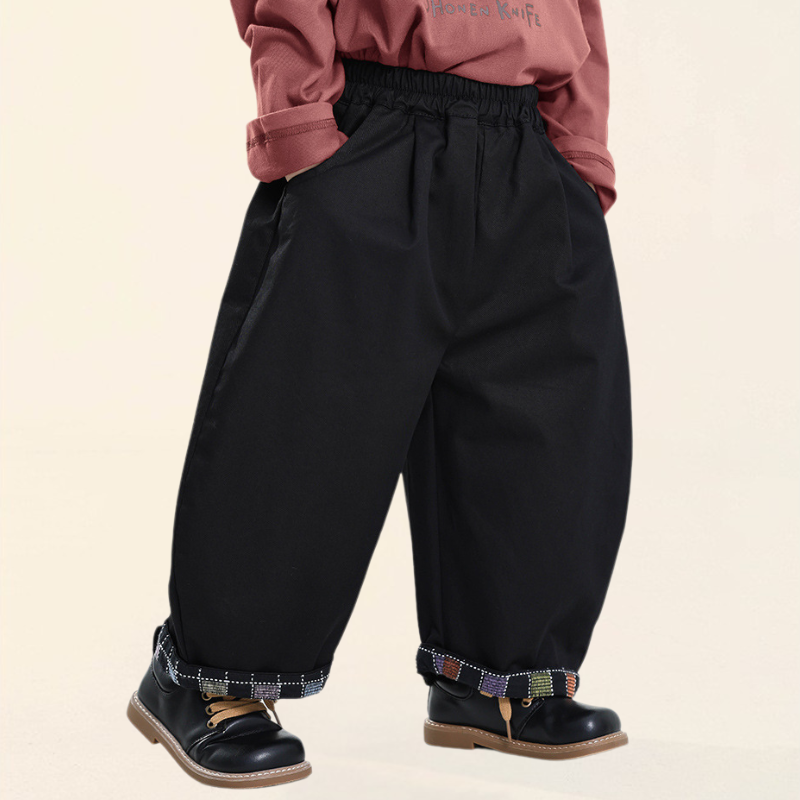 カラフルチェック巻き裾パンツ