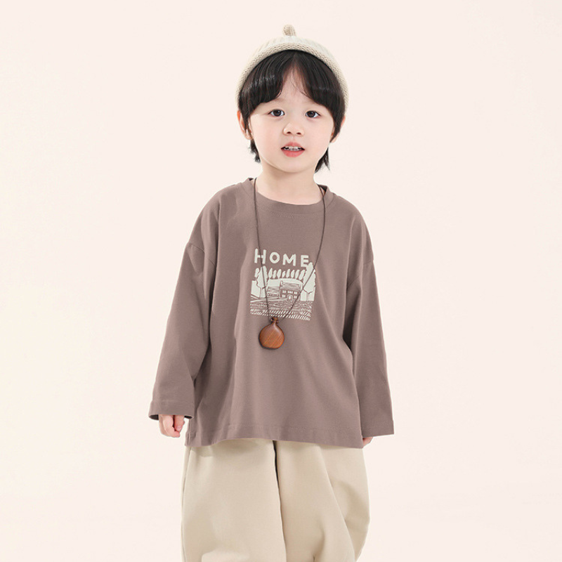家イラスト長袖Tシャツ