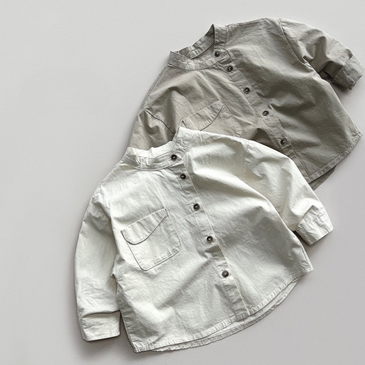 オフセンターボタンシャツ