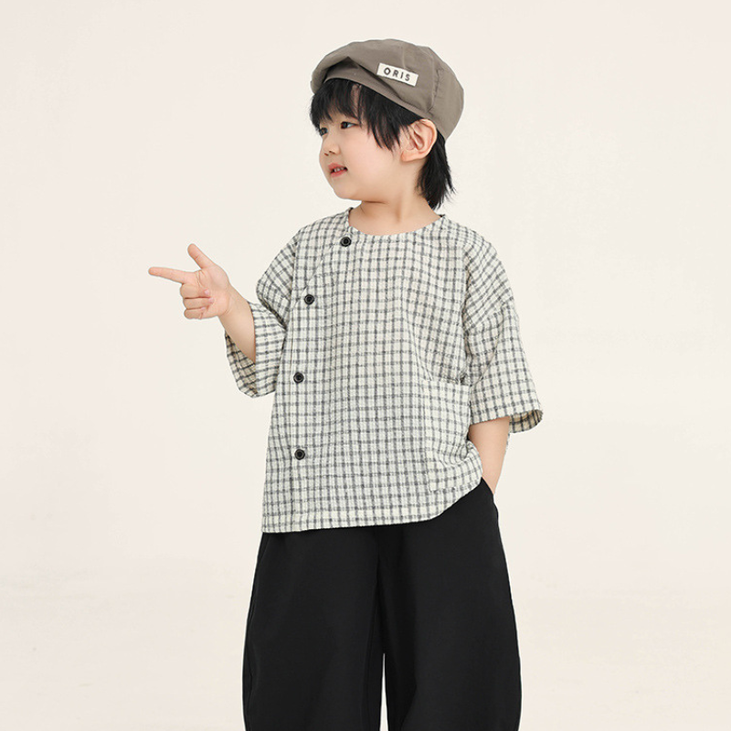斜め前立てチャックシャツ