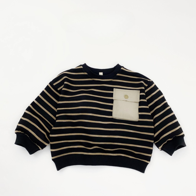 胸ポケットボーダースウェット