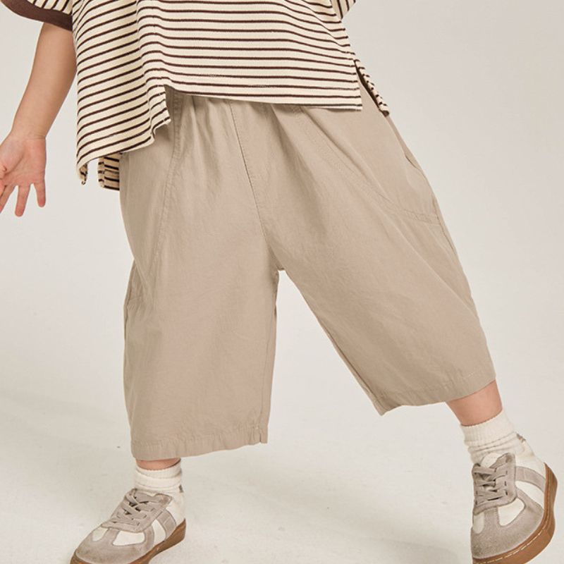 シンプル7分丈クロップドパンツ