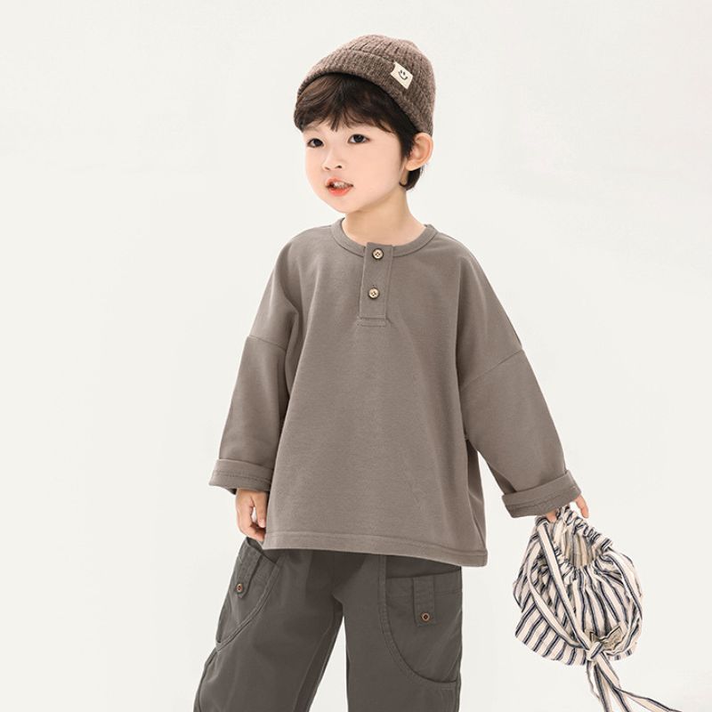ヘンリーネック長袖Tシャツ
