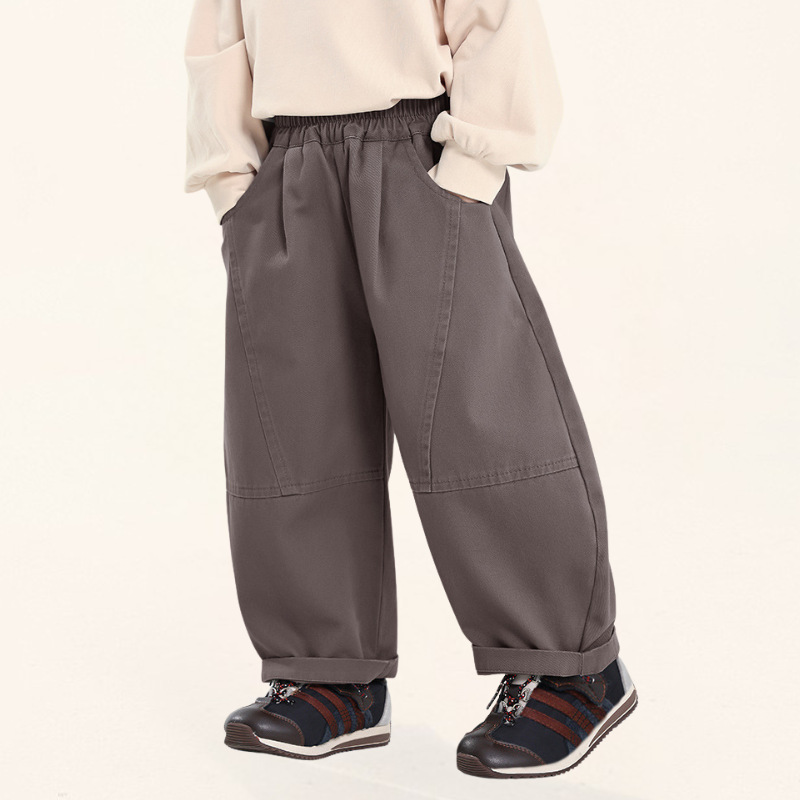 綿100%ステッチロングパンツ