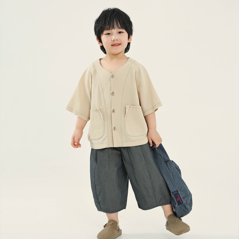 コントラストステッチシャツ
