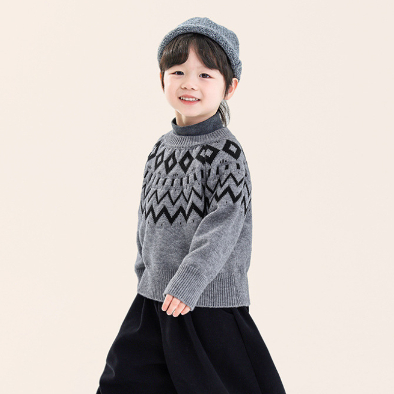 ノルディック柄厚手ニット