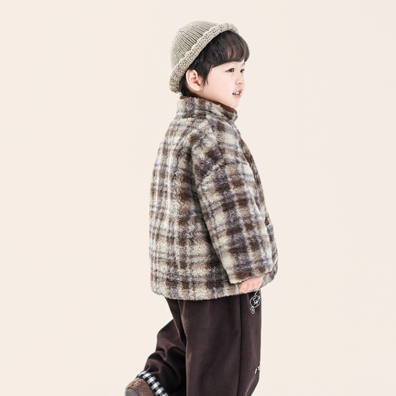 チェックボアコート